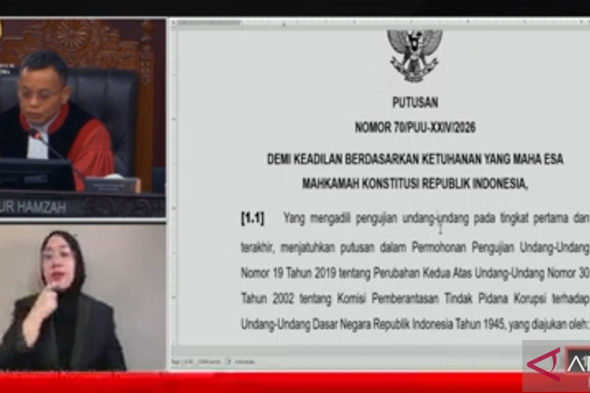 Important News: MK kabulkan sebagian permohonan pengujian syarat calon pimpinan KPK