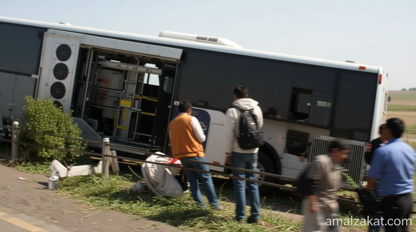 Bus Terguling di Tol Jombang Tewaskan 1 Penumpang – 11 Orang Luka Berat