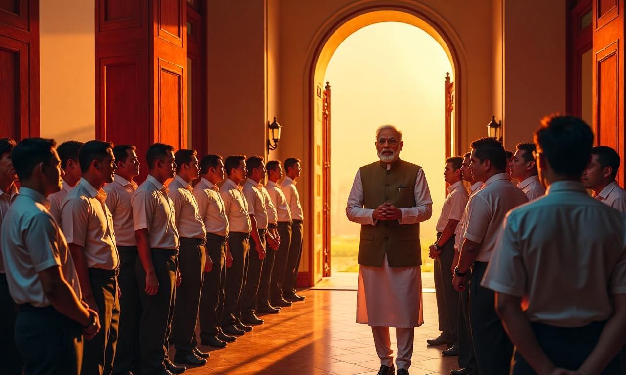 Momen Hangat Prabowo dan PM India Modi Berpelukan di Istana Merdeka