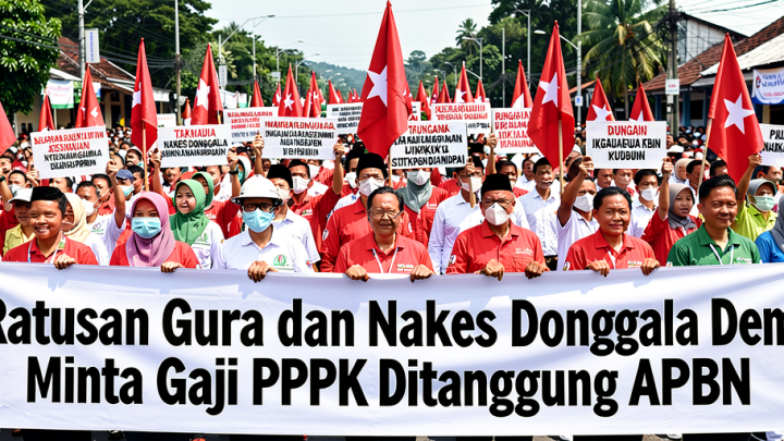 Main Agenda: Ratusan Guru dan Nakes Donggala Demo Minta Gaji PPPK Ditanggung APBN