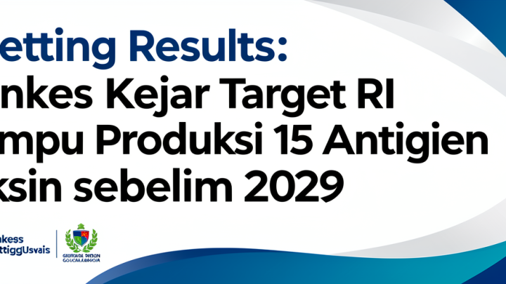 Meeting Results: Menkes Kejar Target RI Mampu Produksi 15 Antigen Vaksin sebelum 2029