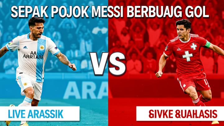 Live Argentina vs Swiss: Sepak Pojok Messi Berbuah Gol