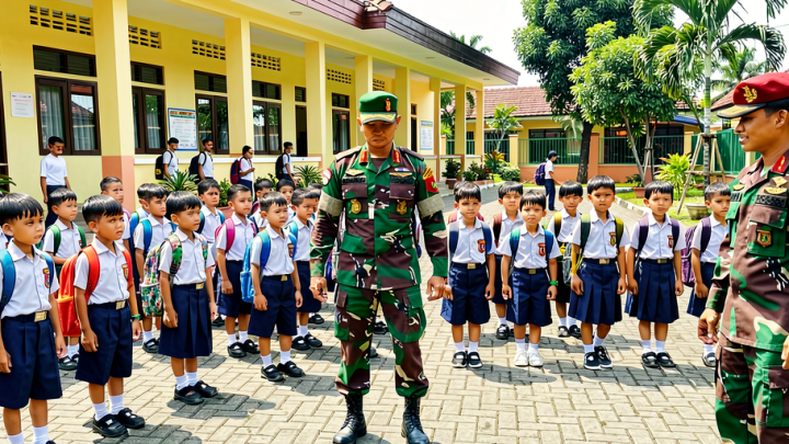 Latest Program: Berseragam Lengkap, Prajurit TNI Antar Anak ke Sekolah