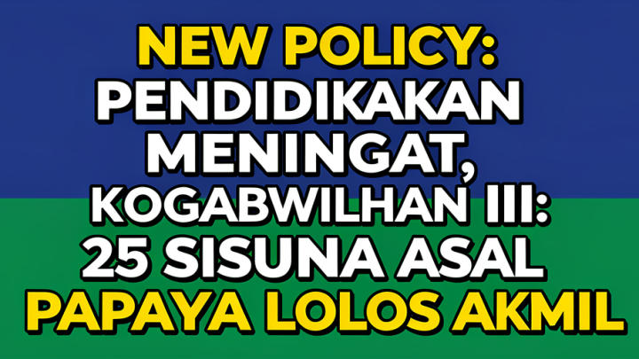 New Policy: Pendidikan Meningkat, Kogabwilhan III: 25 Siswa Asal Papua Lolos Akmil