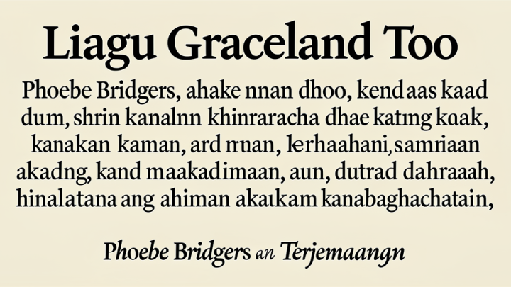 Lirik Lagu Graceland Too dari Phoebe Bridgers dan Terjemahannya