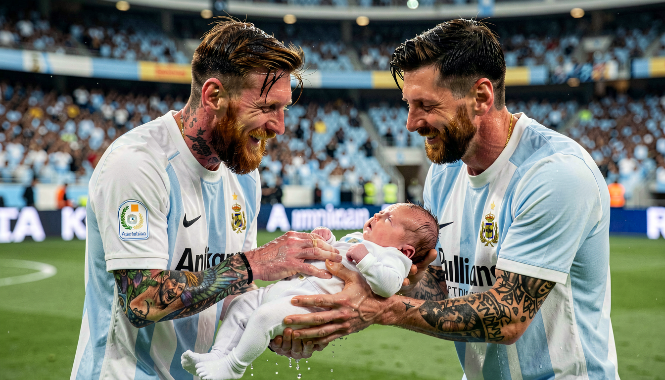 Foto Messi Mandikan Yamal Saat Bayi Hiasi Final Spanyol vs Argentina