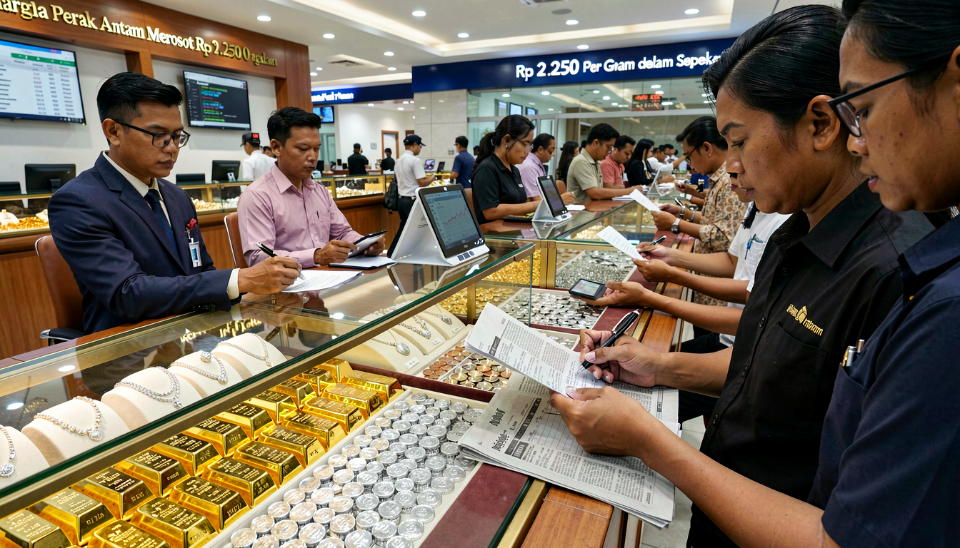 Harga Perak Antam Merosot Rp 2.250 Per Gram dalam Sepekan