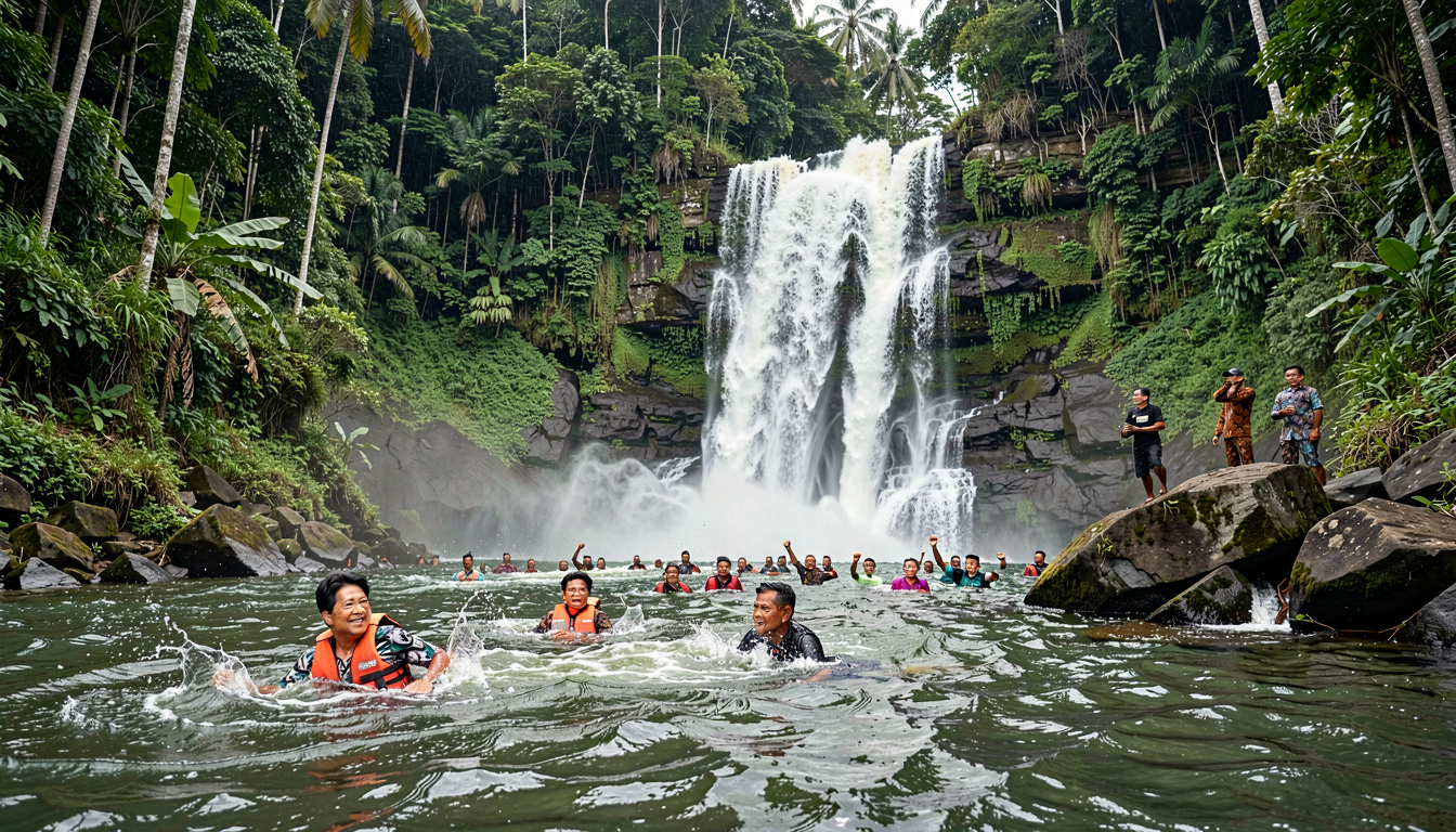 Tragis! Presenter TVRI Papua Barat Hanyut di Air Terjun Memti
