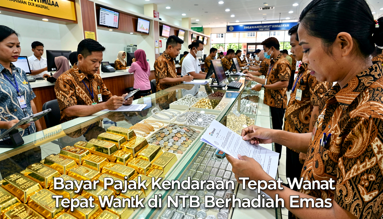 Bayar Pajak Kendaraan Tepat Waktu di NTB Berhadiah Emas